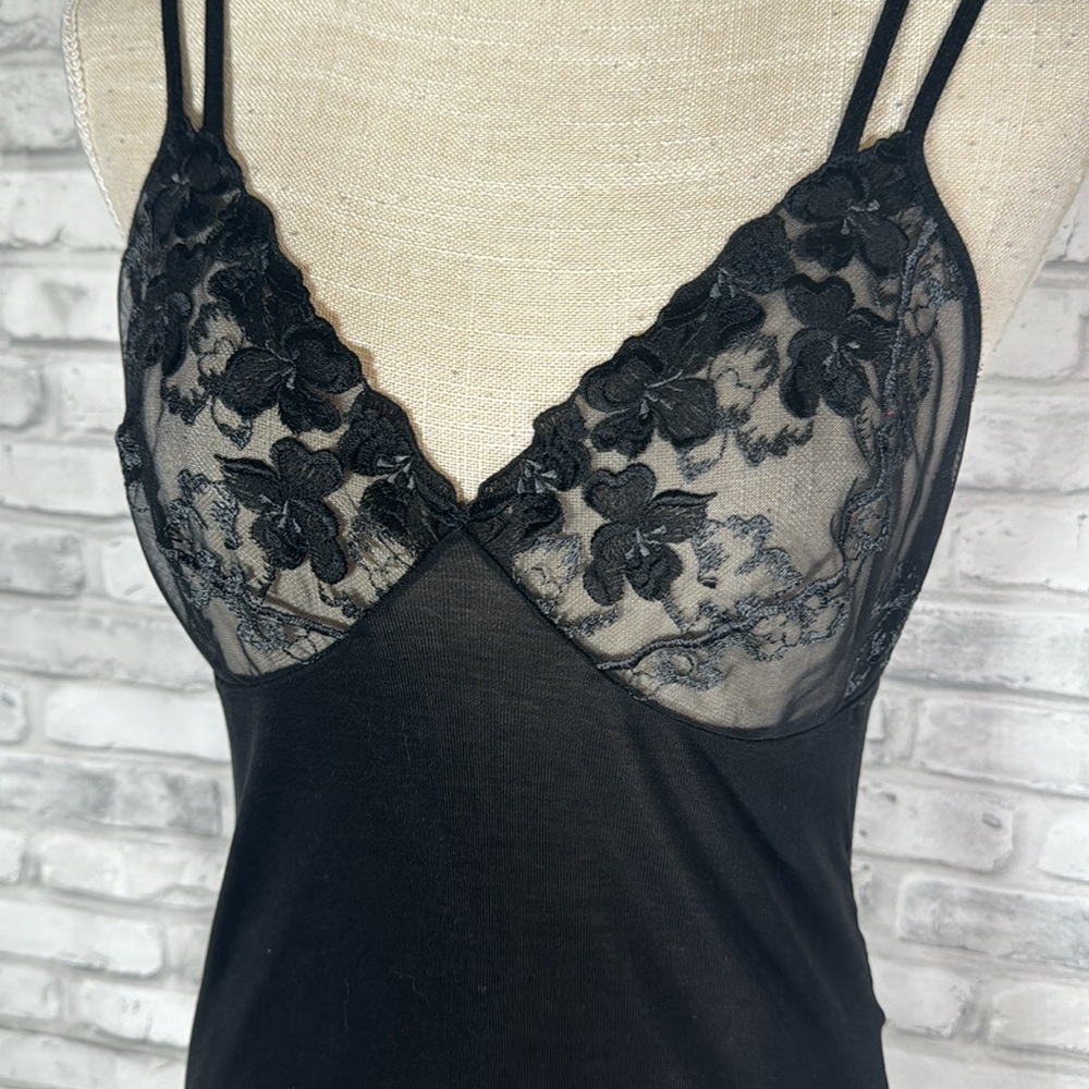 Dana Lace Black Camisole Silky Top Large - Picture 2 of 10